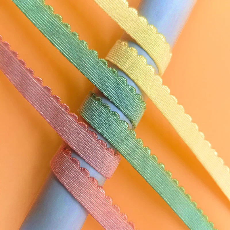 In stock one sided brush picot elastic 10 mm 12 mm 14 mm 20 mm multiple width Nylon spandex bra elastic webbing