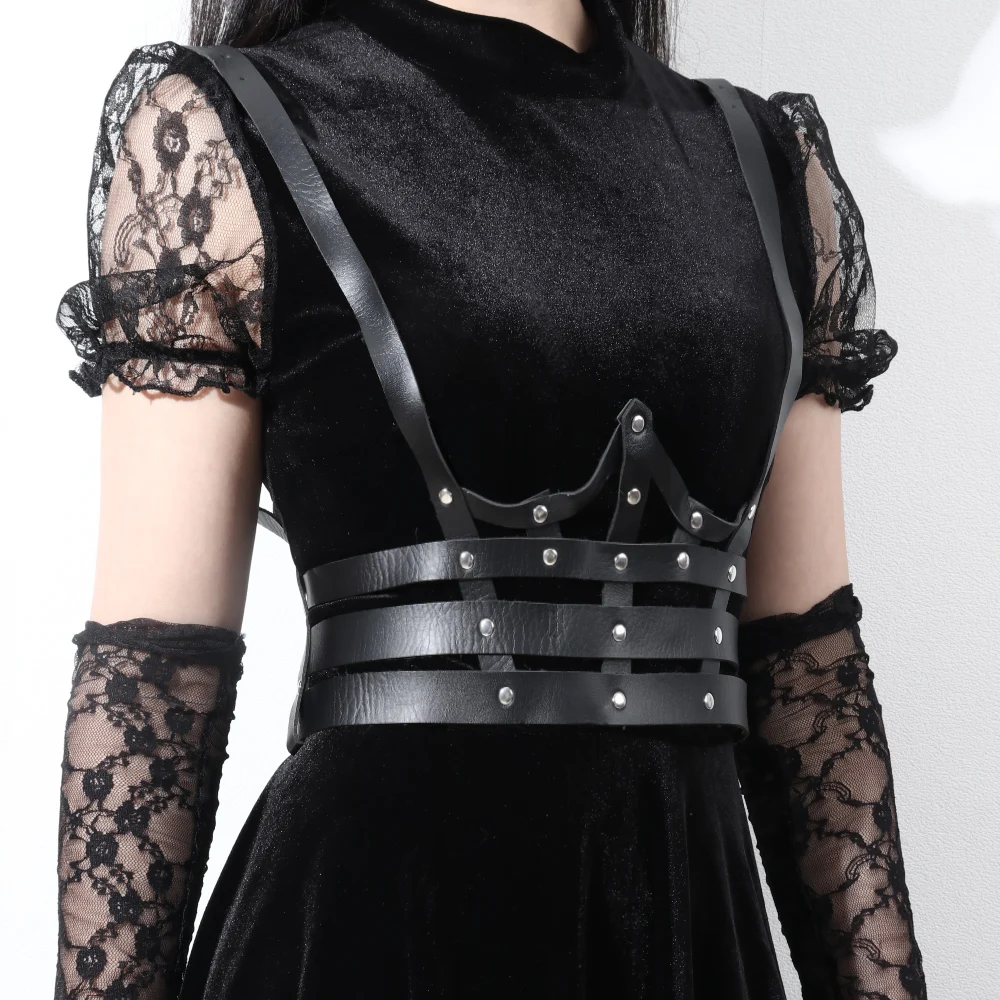Women Harness Belt Bondage Cage Sexy Underwear Suspenders Punk Leather Women Harness Woman Lingerie Straps Garters Sword Belt