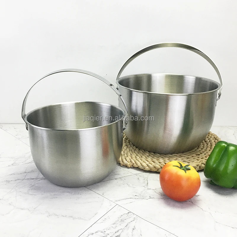 304Stainless steel handle lard basin plus high oil pot Large caliber kitchen storage tank