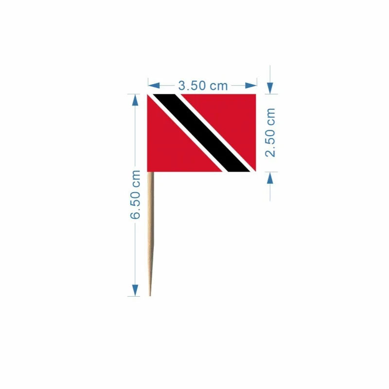 Trinidad Tobago Toothpick Flag with American Greek German Hand Flags Custom Logo paper Banners