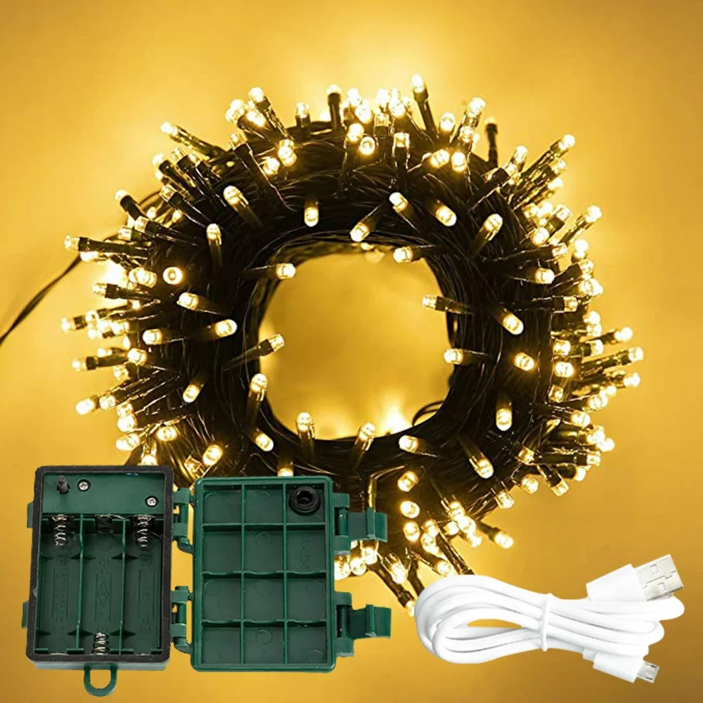 
warm white bedroom fairy light 12m led usb Battery powered Led Copper Wire String light For Christmas Decoration wholesales 