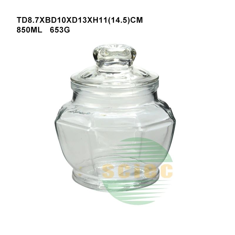 wholesale clear hermetic glass mason storage cookies jar