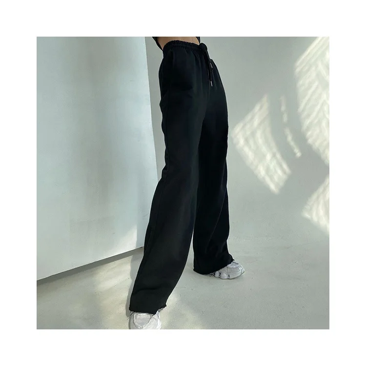 
YH3114 Factory Wholesale Womens Loose Wide Legged Extra-HighWaist Trouser 