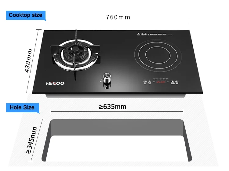 
2 burners built-in and countertop electric induction cooker and gas stove 