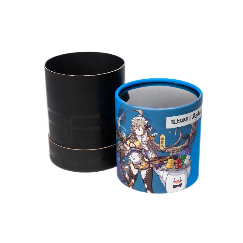 custom print cardboard paper tube packaging for tea with window
