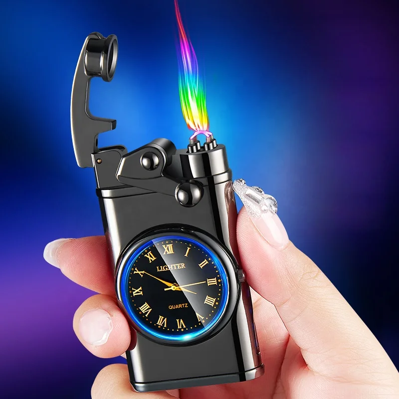 High Quality Wholesale Windproof watch cigarette wristwatch gift USB rechargeable lighter Watch Free Sample Free Shipping