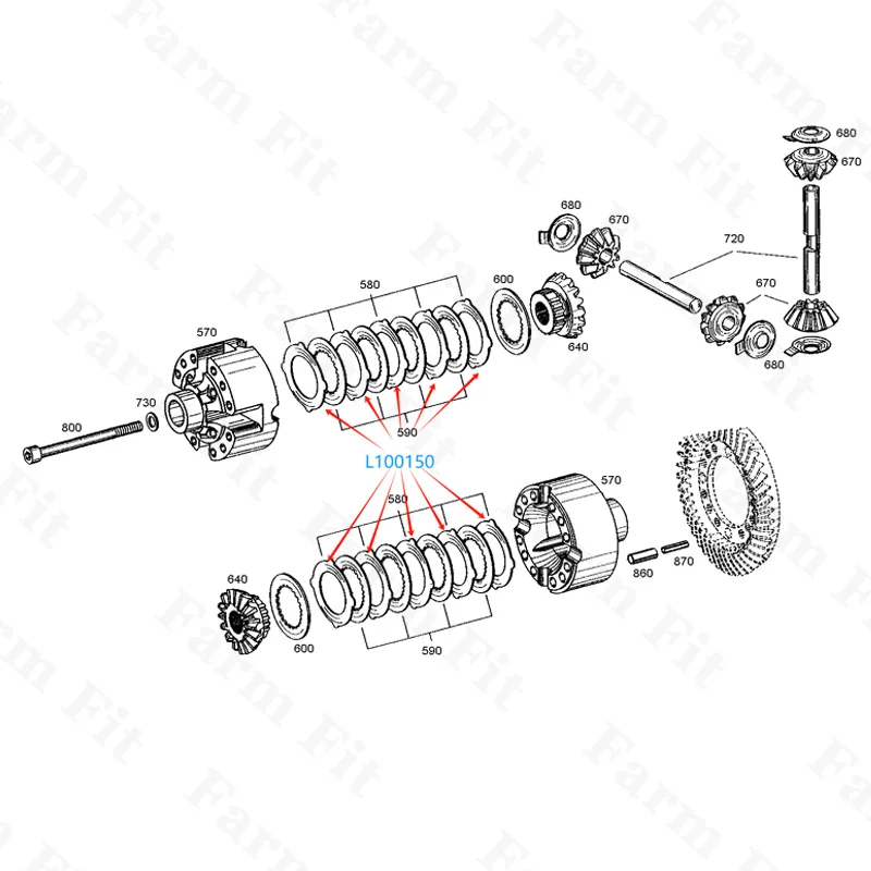 Высококачественная заводская цена L100150 F395301020040 для John Deere6100 6200 6300 6400 6506 6600 7210 7410 7510 7220 прокладка