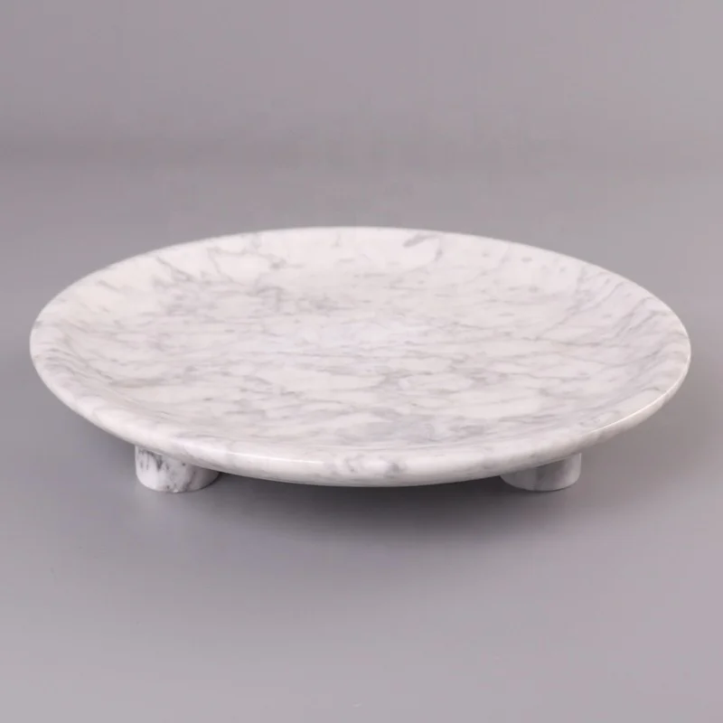 Натуральное хранение Nero Marquina круглый мраморный поднос для украшения дома