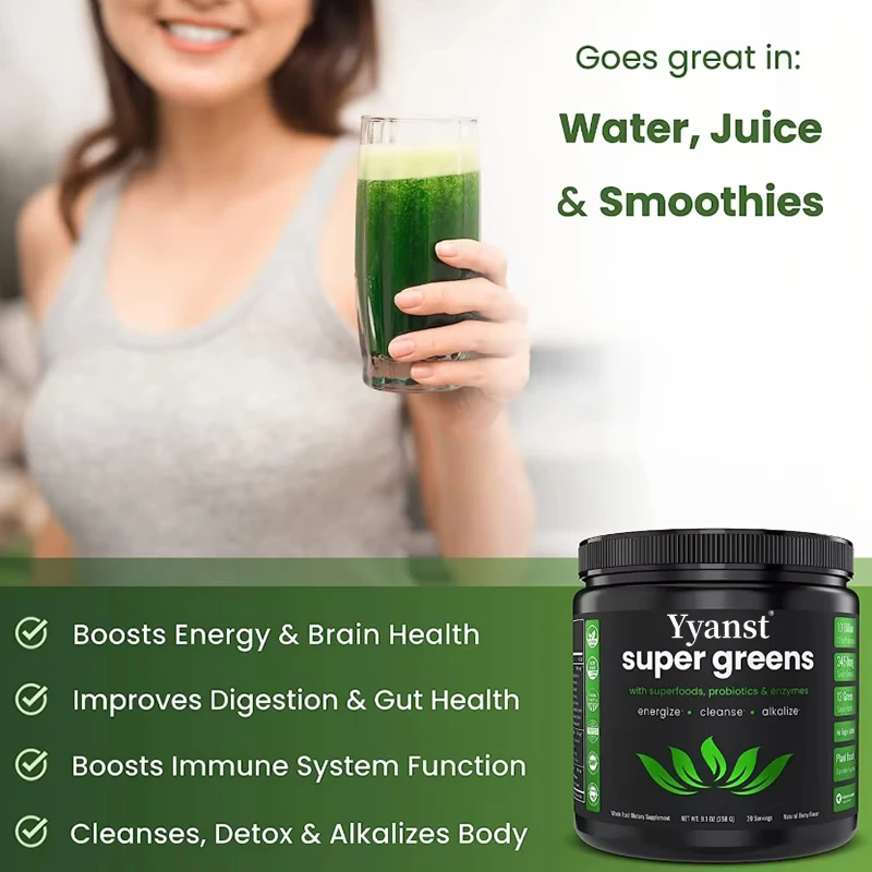 Private Label ODM Low Calories Super Greens Probiotics Enzyme Powder Fast Weight Loss Probiotics Enzyme Powder