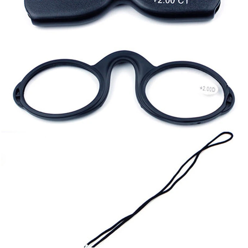 DILICN Thin Readers Mini Folding Reading Glasses Without Arms  Anti Slip Nose Clip Silicone Reading Glasses