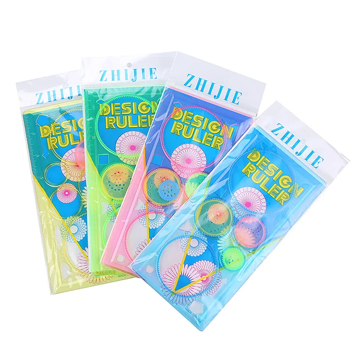 Creative Drawing Toy Diy Painting Magic Ruler Multi-function Interesting Puzzle Spirograph Spiral Geometric Drawing Ruler