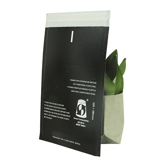 Factory Wholesale 100% Home Compostable Self Seal Bubble Mailers Padded Envelopes Bags Bubble Bags