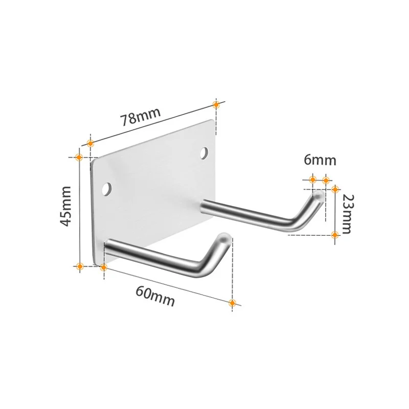 High Quality 304 Stainless Steel Wall Bathroom Hook Nail Free Self Adhesive Hooks