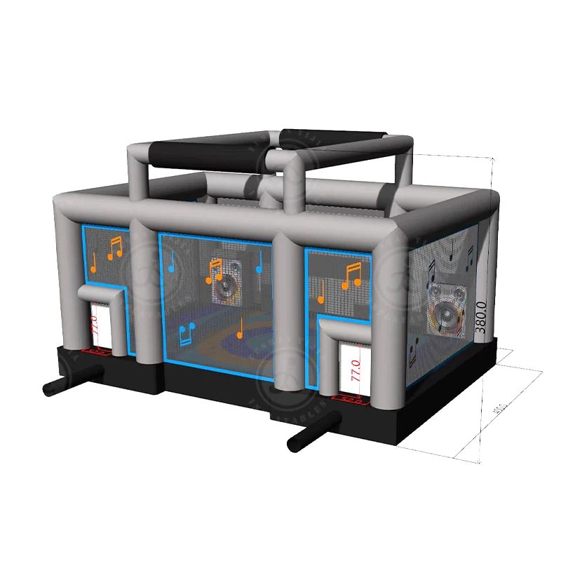 Z Interactive Inflatable Disco Dance House Adult BoomBox Jumping Bouncy Castle Retro Boombox Bouncer For Party