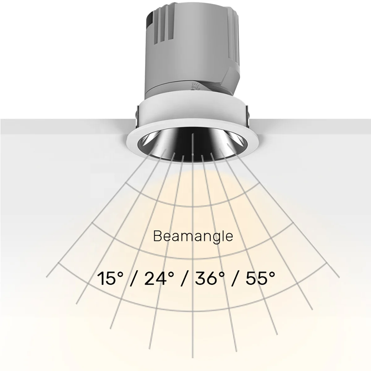 DNG Indoor Lighting Round Square Mini Spotlight 45 Degree Adjustable Led Downlight Cut Off Size 75mm 12w Led Recessed Downlight