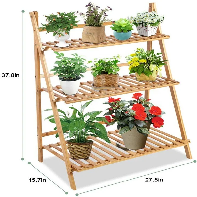 China factory  wholesale  bamboo wooden hanging plant stand rack indoor