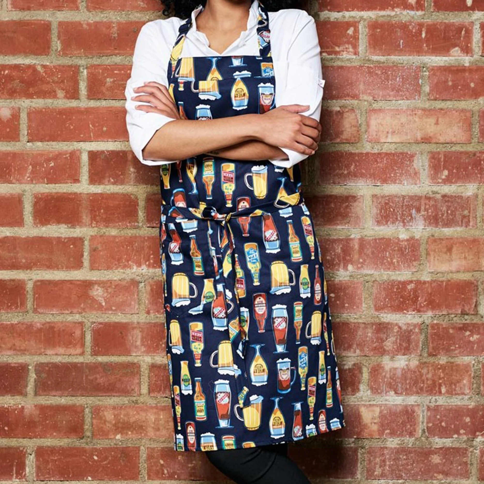 Customized Printed Cotton Polyester Fabric Adjustable Garden Apron Pocket Cooking Work Kitchen Apron  aprons 2021 new design