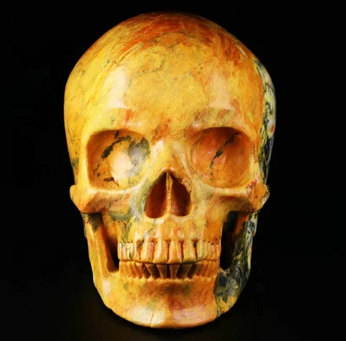 MR.SKULL Wholesale Gemstone skulls Natural Orpiment skulls Art Decorative Style