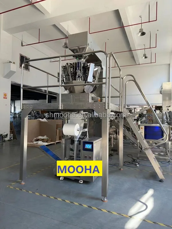 500g Salt Feed Soil Charcoal Weighing Packing Machine 100g Crispy Chips Puffed Snack Bag Packer Dry Nut Grain Granule Bag Packer