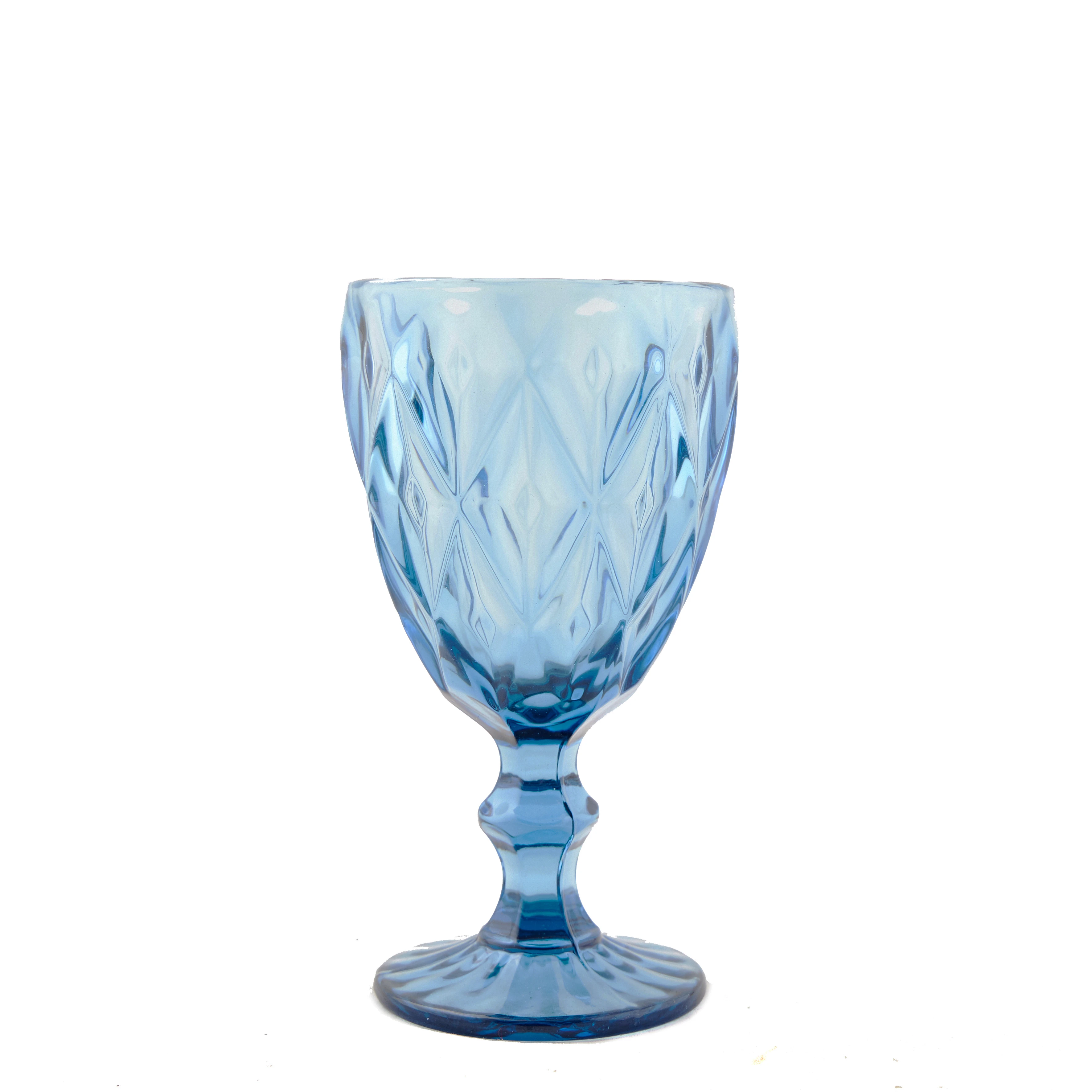 Cheap Vintage Color Embossed Champagne Glasses High-end Wine Glasses Wine Glasses navy blue goblets machine de production de gob