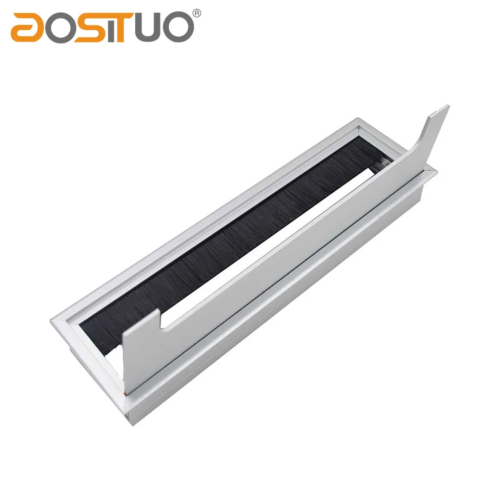 Square grommet aluminium office  computer desk cable outlet box manager table cable grommet