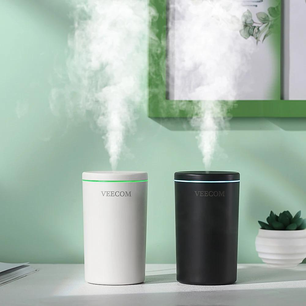 Маленький заказ, портативный ультразвуковой увлажнитель воздуха для автомобиля, 300 мл, мини-usb, черный увлажнитель воздуха для использования в помещении или на улице