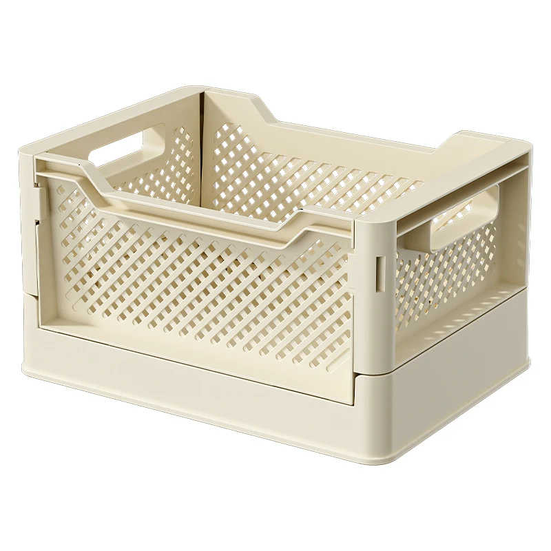 New Design Foldable Storage Basket Plastic Desktop Folding Basket Muilt-Functional Sundries Organizer Book Container