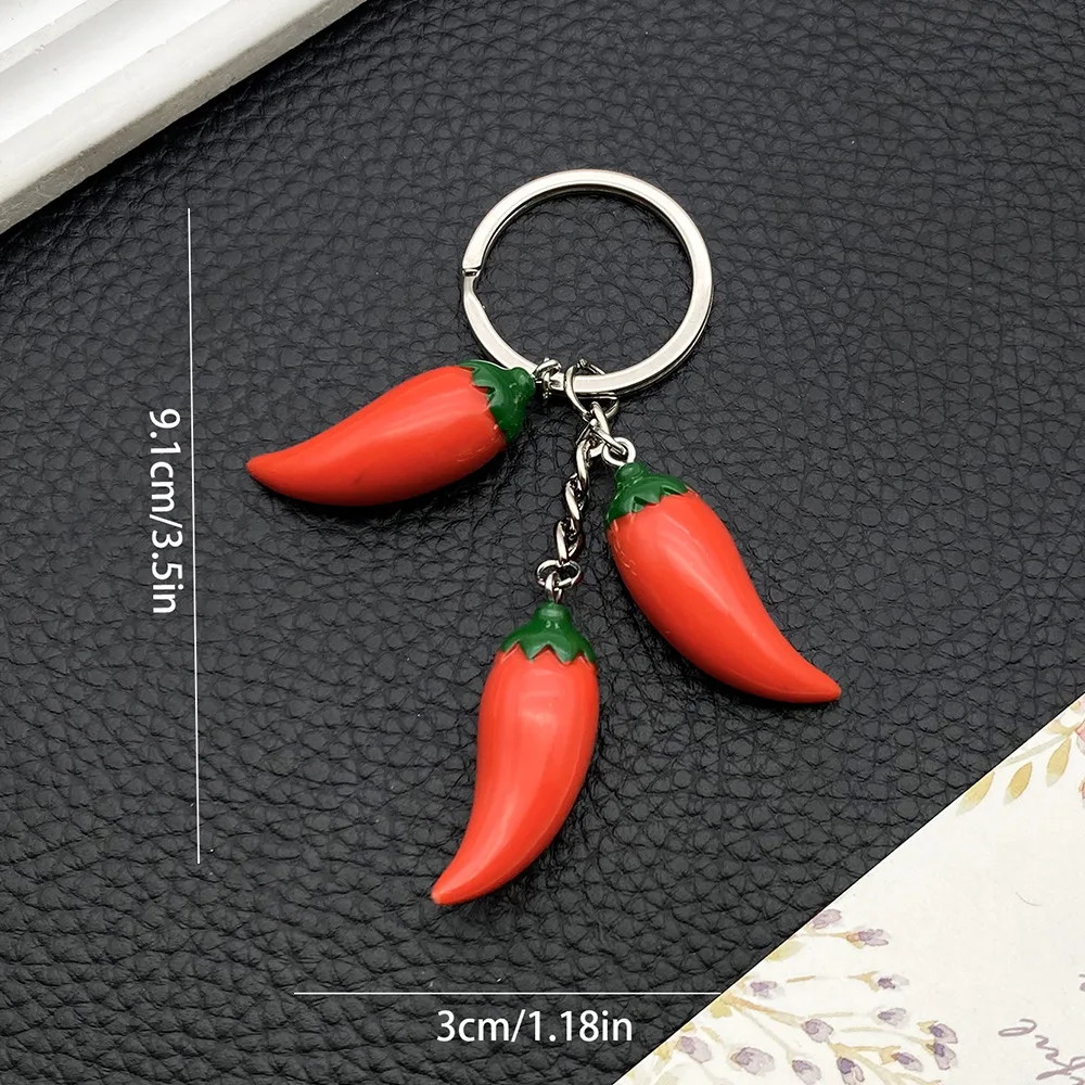 Cross-border small gifts new simulation red resin chili key chain handbag car key chain jewelry pendant