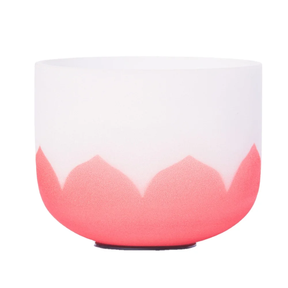 8 inch Crystal Singing Bowls Set with Lotus Design Chakra Singing Bowls for Meditation Sound Therapy