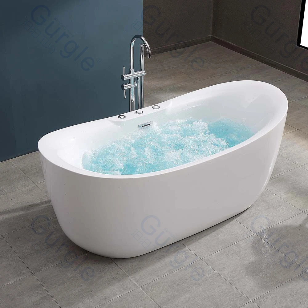 Hot Design Massage Bathtub Acrylic Water Air Jets Freestanding Hydro Massage Bathtub