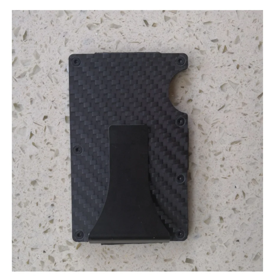 Custom carbon fiber money clip Men wallets Thin Slim Minimalist Pocket RFID Real Forged Carbon Fiber Card holder for amazon sell