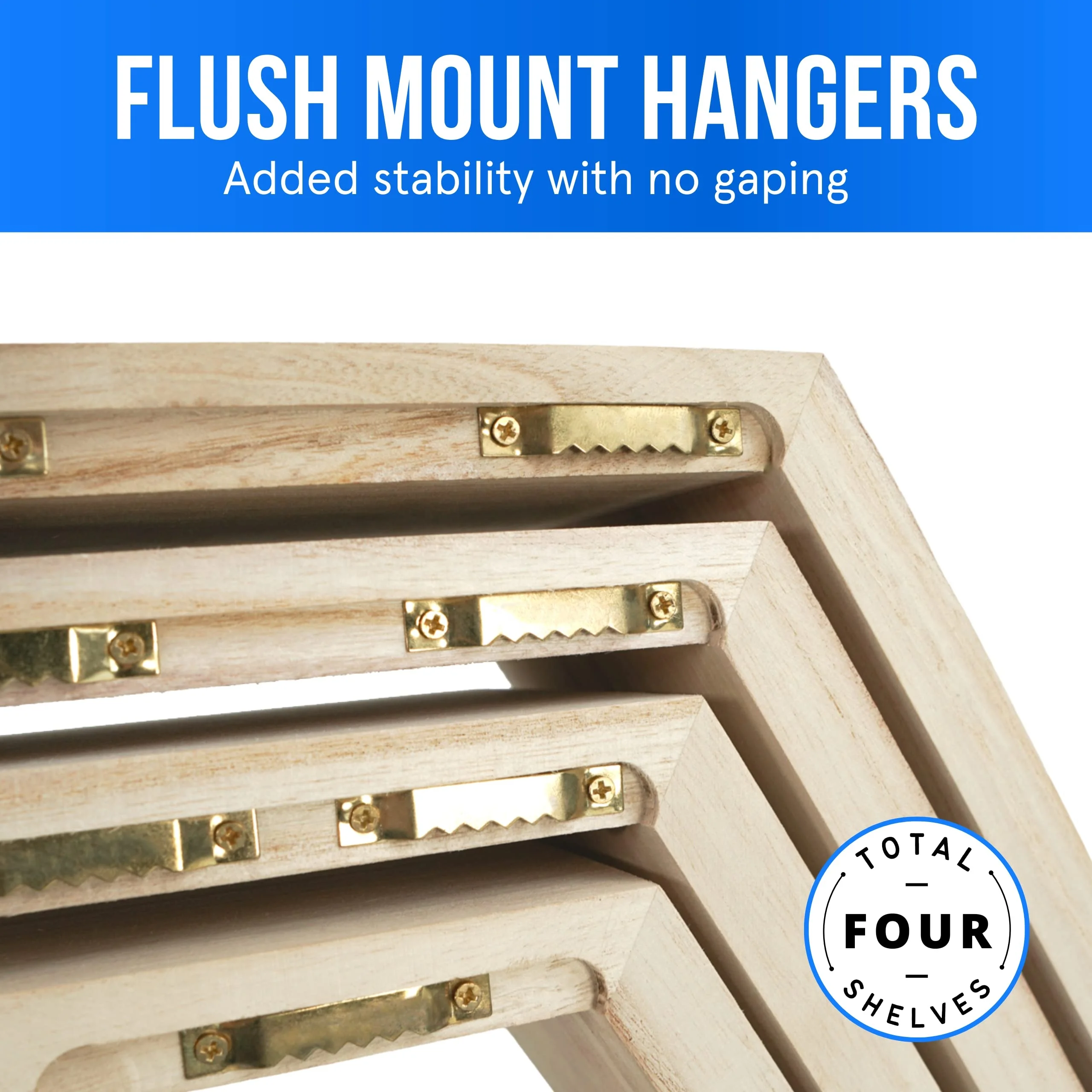 Hot home quality natural wooden floating shelf decoration kitchen living room bedroom hexagonal rack floating wooden shelves