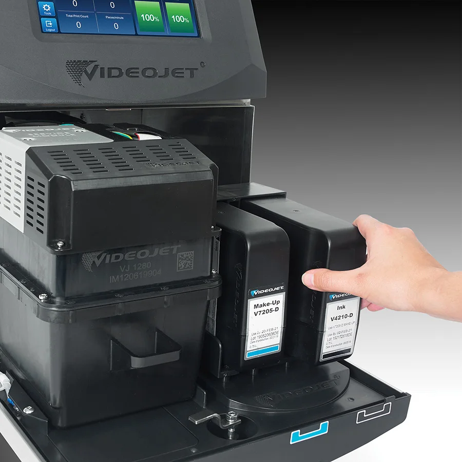 VJ 1280 Original Online Inkjet Printers Industrial Coding Printer Machine Date Cij New Continuous Ink Tank MFG Exp Coder