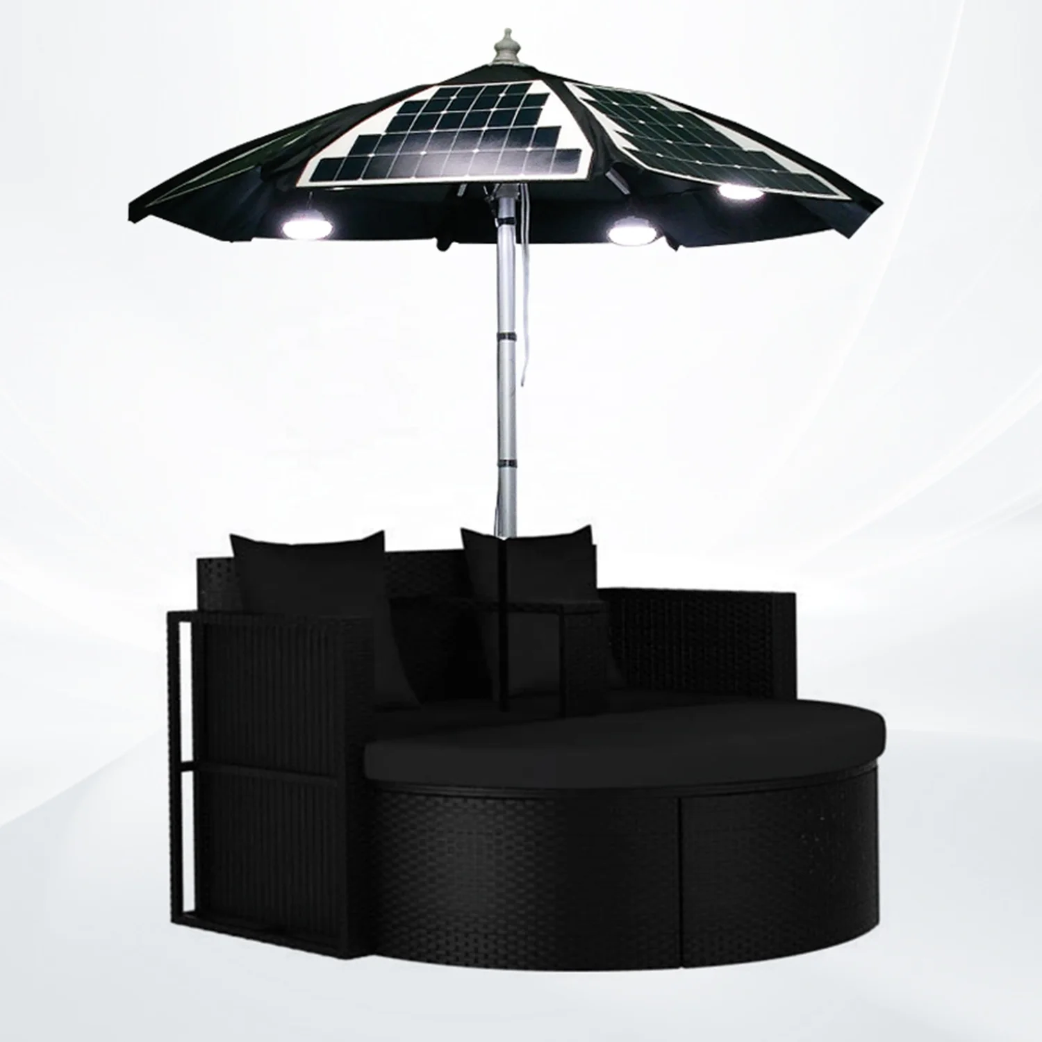 New arrival big power 462W solar power umbrella with 2000W.H portable solar power system for outdoor