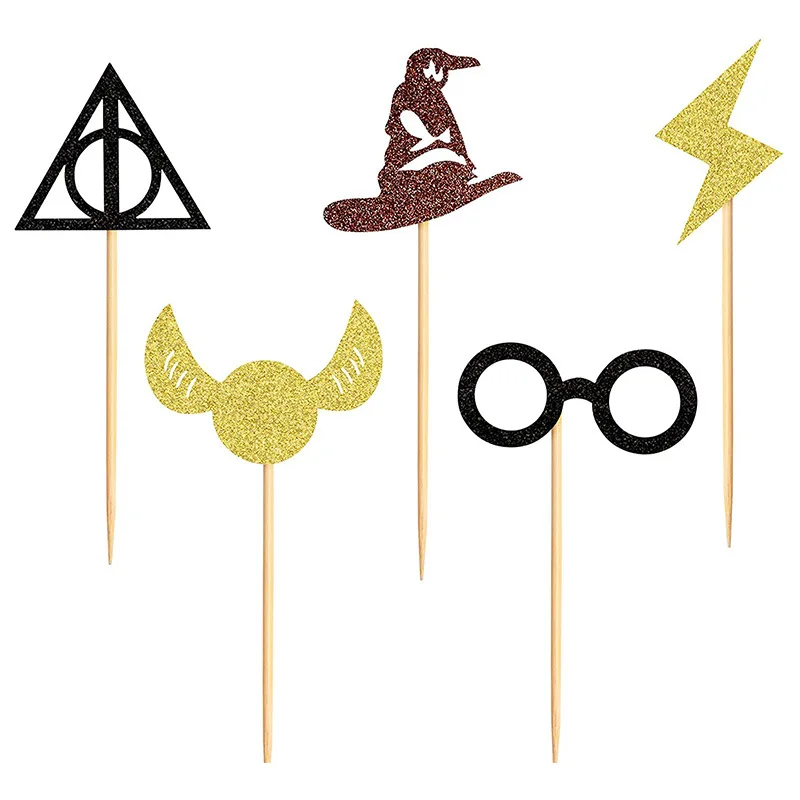 Cupcake Toppers Magical Inspired Cupcake Picks Magical School Wizard Theme Baby Shower Birthday Party Cake Decorations Supplie