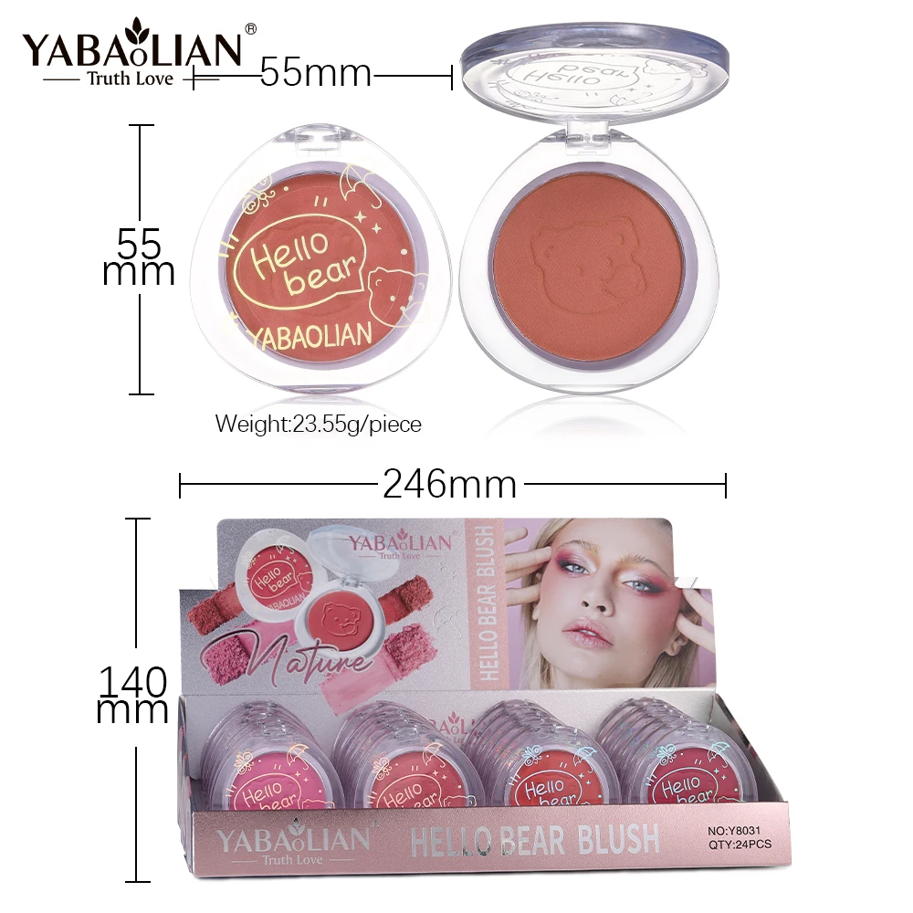 Natural Face Monochrome Blush Palette Rose Hawthorn Cheek Tint Blusher Powder Makeup Matte Peach Rouge Contour Shadow Palette