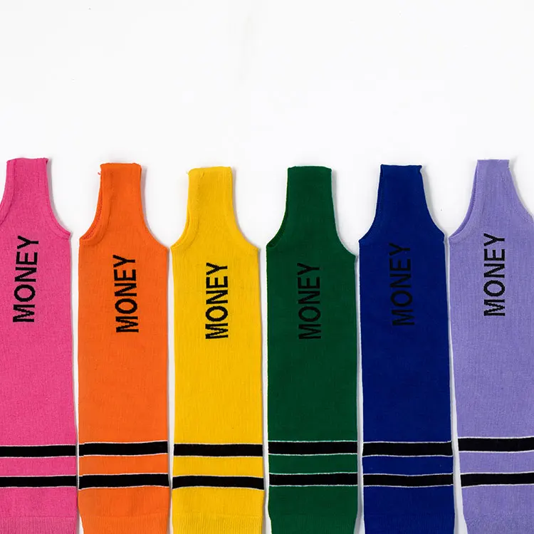 
New arrival hot sale different colors fashion school girl sport knee high socks 