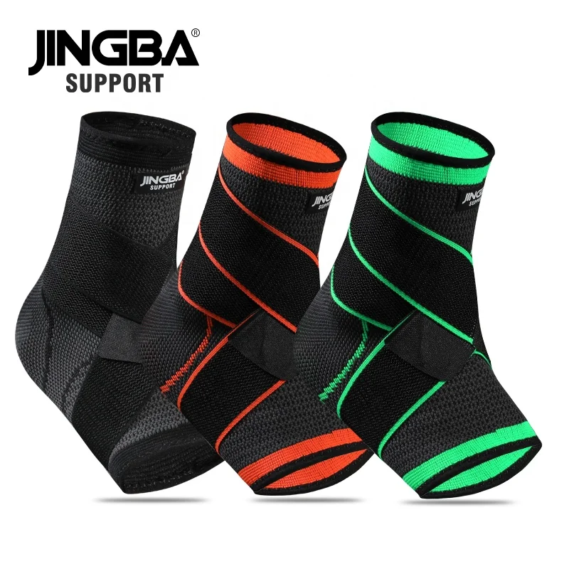 JINGBA оптовая продажа эластичная поддержка лодыжки нейлоновый трикотажный компрессионный рукав для с ремешком дышащий Бандаж