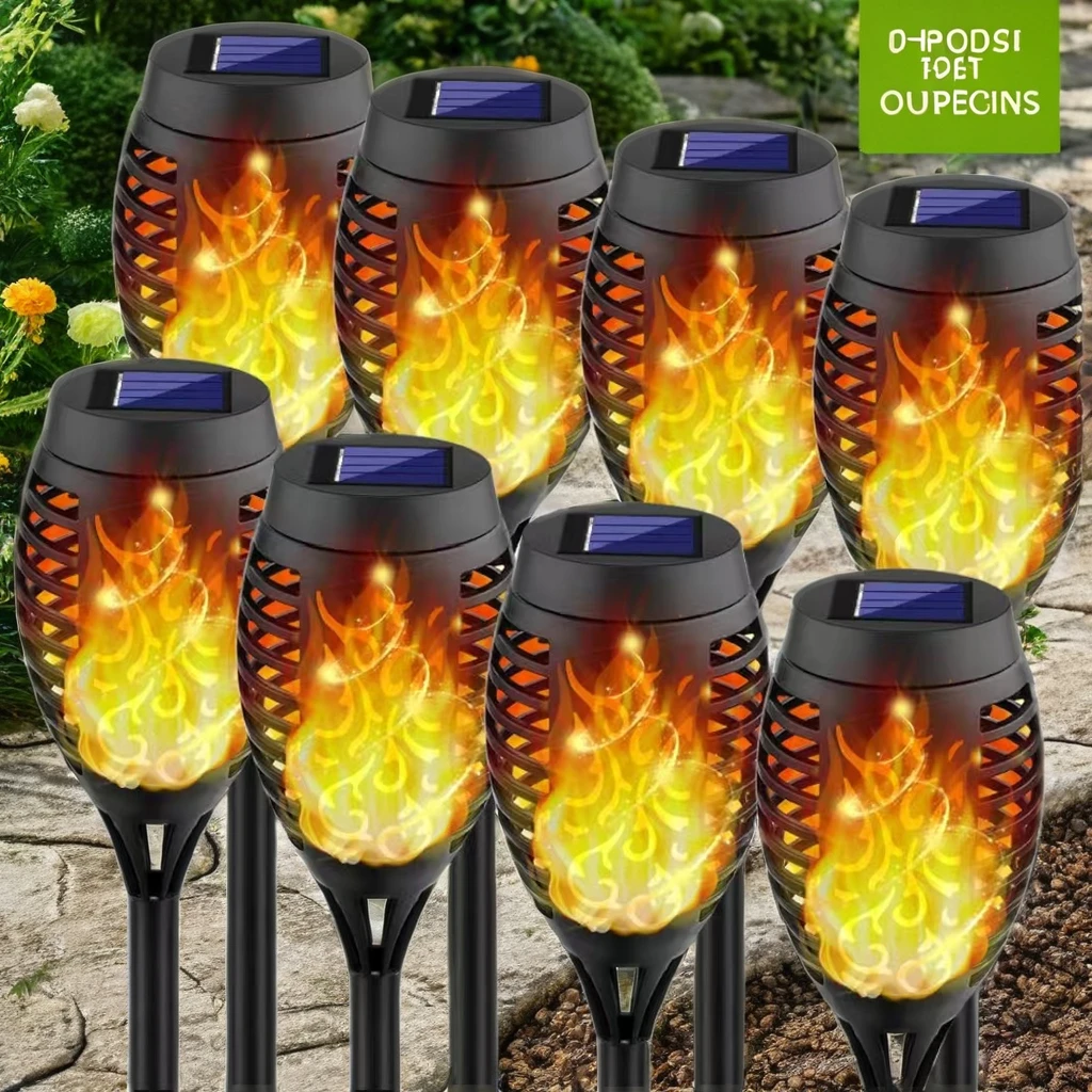 Induction LED Solar Torch Light for Outdoor Garden Landscape Ground-Plugged and Mounted Lawn Decoration Torch Light