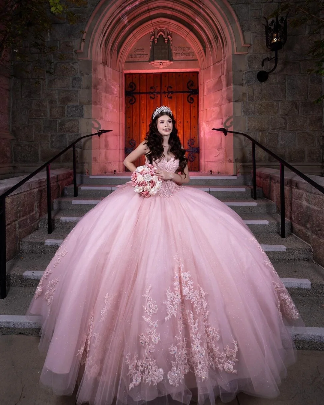 Милые Свадебные платья MQ186 винтажные платья Quinceanera с открытыми плечами 15 бальное платье милые розовые тюлевые платья с аппликацией Quinceanera