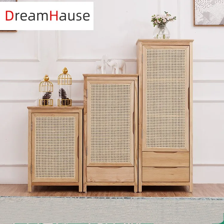 
Dreamhause Nordic Restaurant Ash Wood Sideboard Modern Drawer Storage Cabinet Home Kitchen Bed Living Room Used 