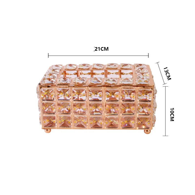 Hotel High Quality Luxury Tissue Box Creative Desktop Decorations Square Crystal Tissue Box