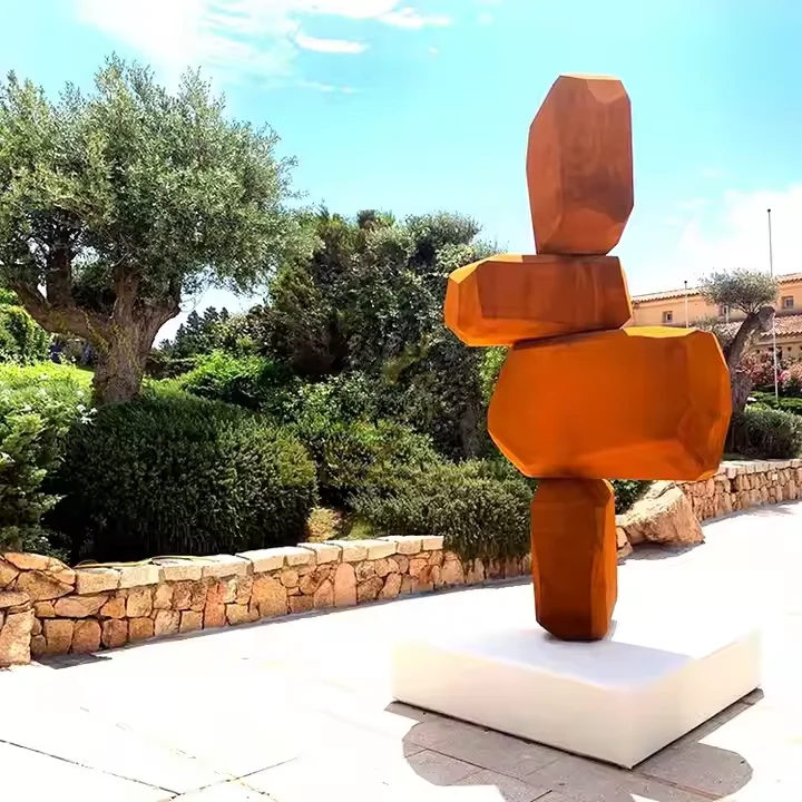 Современная садовая скульптура Corten Steel ориентир дизайн круглая полированная