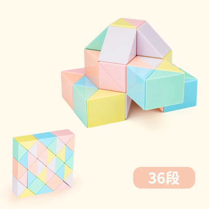 24 Large Blocks Magic Snake Puzzle Sensory Fidget Snake Cube Twist Puzzle for Kids Ages 4-8