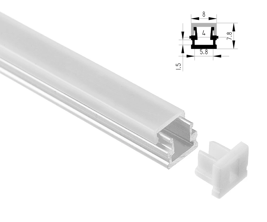 BOKUN High Alu 1m 2m 3m Square Round Silver Black Customize Color Surface Mount Aluminum Profile for Light