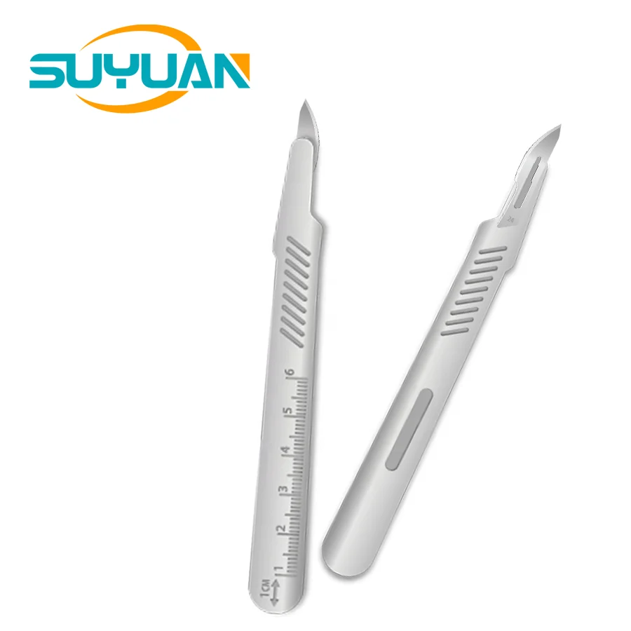 Commercial Medicine Micro Scalpel Blade 24 Stainless/Carbon Surgical Blade 24 With Plastic Handle