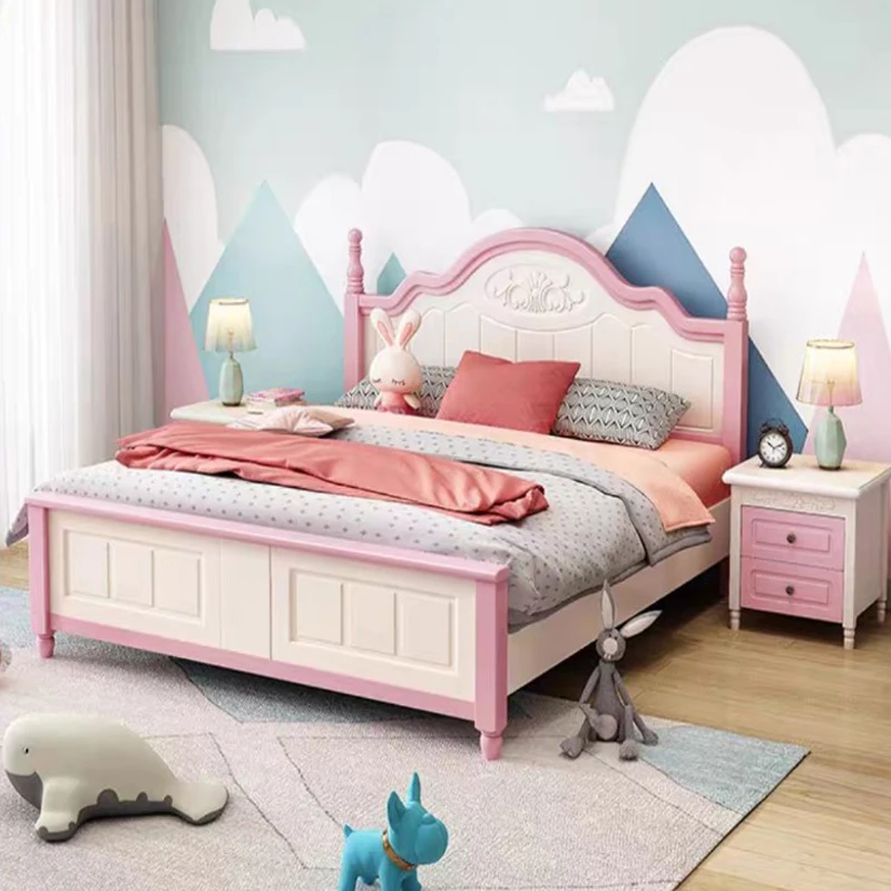 Wholesale Modern Minimalist Bedroom Crib Children Furniture Set Solid Wood Bed CELB011
