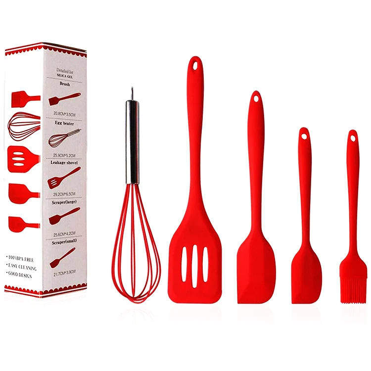 Food grade heat Resistant 5 Piece cooking utensils kitchen set accessories