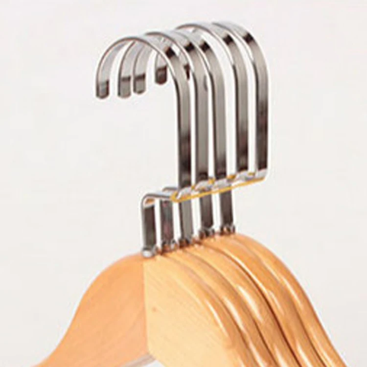 oem metal hook non-slip wood hanger set for women clothing hanger
