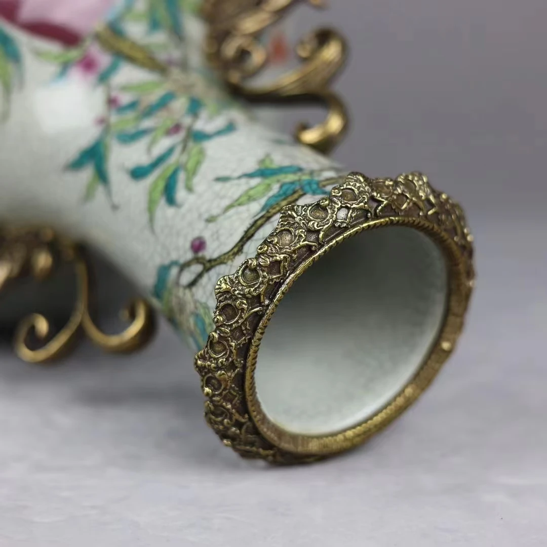 Высококачественная антикварная розовая фарфоровая ваза Jingdezhen декоративная из Розового Фарфора Qianlong
